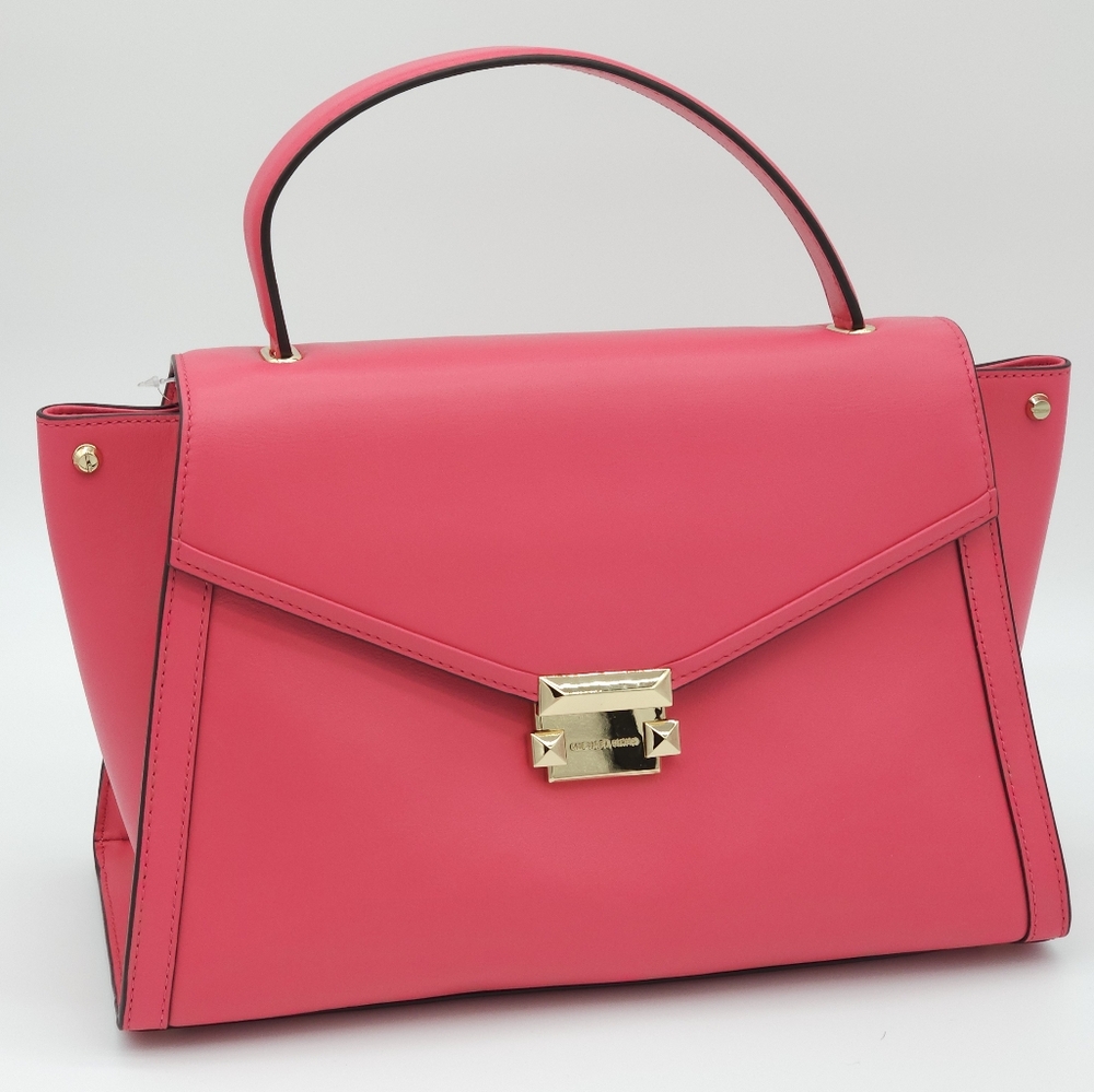 MICHAEL KORS Whitney large rose pink leather satchel
